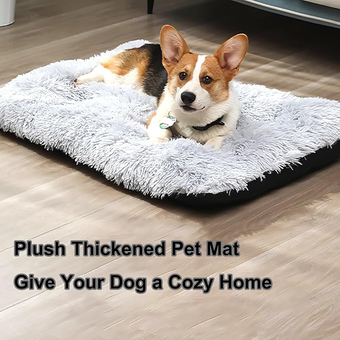 Dog Crate Mat, Dog Bed for Large Dogs, Comfy Fluffy Kennel Pad Anti-Slip for Dog beds & Furniture, Quilted Dog Bed for Pets for Medium/Small Dogs Cats (Color : Brown 2, Size : 43x29)