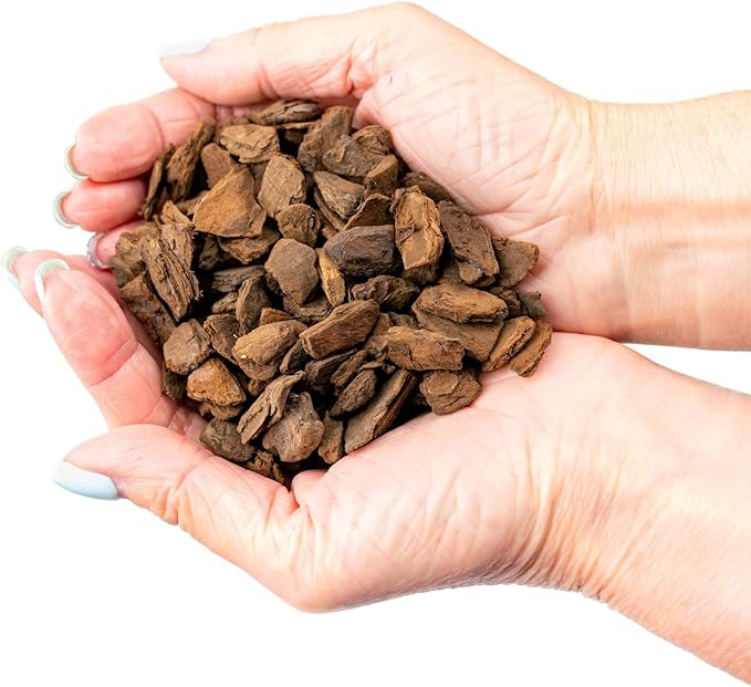 Premium Grade New Zealand Pinus Radiata Bark by Gardenera - Organic Hand Mixed New Zealand Pine Bark for Orchids - Medium Chips 9-12mm - 4 Quart
