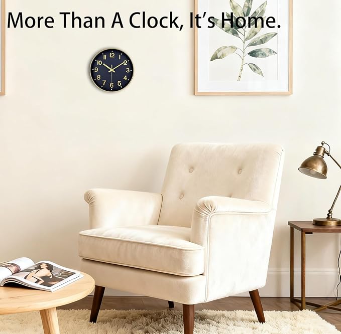 Wall Clock, 8 Inch Wall Clocks Battery Operated, Modern Non Ticking Silent