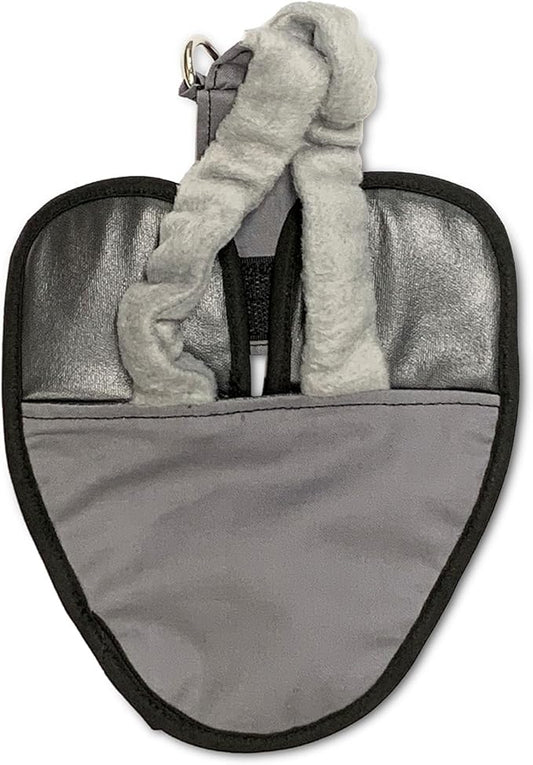 Bird Diaper, Wrap Around, for Larger Pigeons, Small Breed Hens and Roosters, Leak-Proof Design, Comfortable Fleece Strap Bird Harness with Sewn-in Liner & Secure Hook and Loop Closure - XS, Gray
