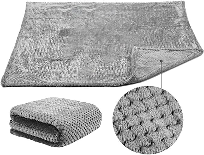 Pet Blanket Warm Soft Dog Blankets Washable Cat Throw Blankets Sofa Bed Couch Furniture Protector Cover for Small Medium Large Dogs Cats, Grey, 39" x 63"