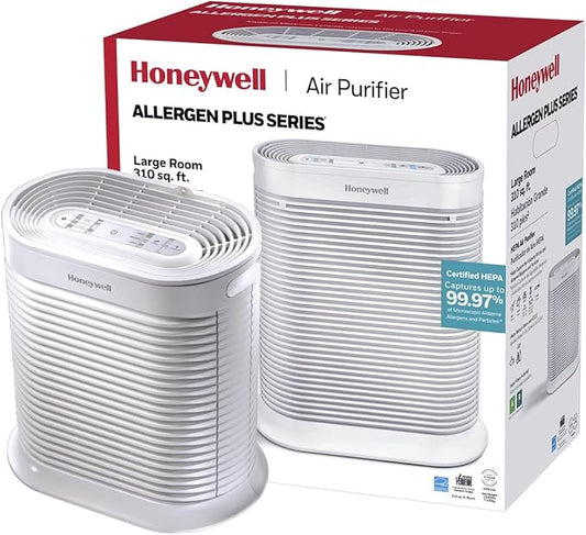 Honeywell HPA204 HEPA Air Purifier for Large Rooms - Microscopic Airborne Allergen+ Reducer, Cleans Up To 1500 Sq Ft in 1 Hour - Wildfire/Smoke, Pollen, Pet Dander, and Dust Air Purifier – White