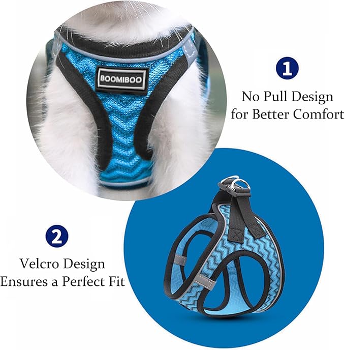 Dog Harness with Leash Set, No Pull Adjustable Reflective Step-in Puppy Pet Vest Harnesses for Small Medium Large Dogs and Cats,Grey M