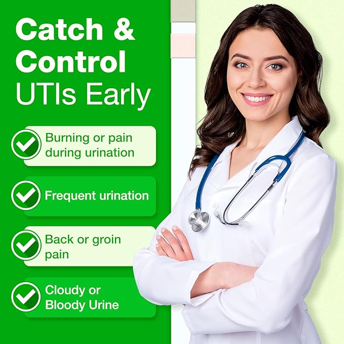 Easy@Home 50 Individual Pouch Urinary Tract Infection Test Strips, UTI Urine Testing Kit for Urinalysis and Detection of Leukocytes and Nitrites (UTIPOUCH-50P)
