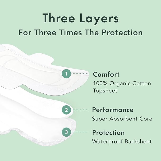 Rael Pads for Women, Organic Cotton Cover - Ultimate Absorbency, Feminine Care, Ultra Thin, Sanitary Napkins with Wings, Unscented (Extra Long Overnight, 12 Count)