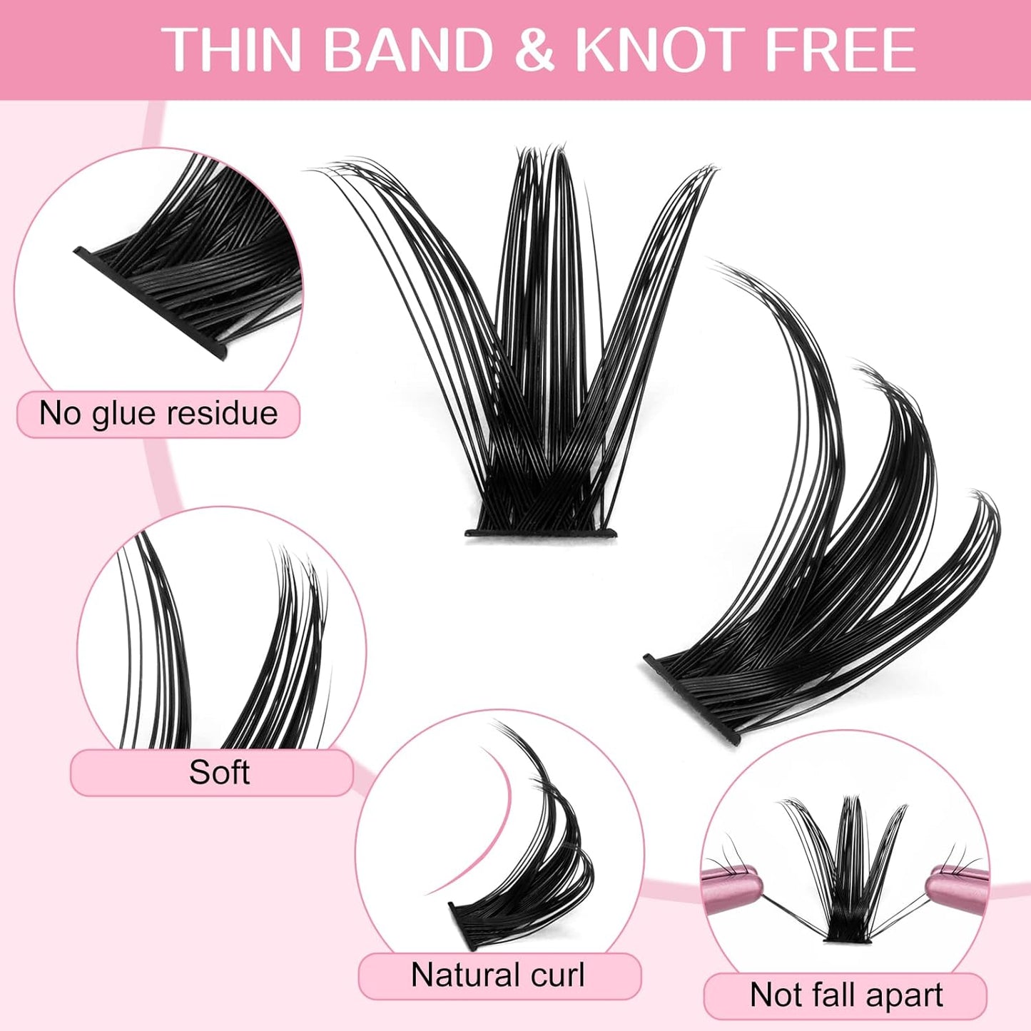 280 Pcs Individual Lashes 40D+50D Mixed Lash Clusters 14 Rows Cluster Lashes that Look Like Eyelash Extensions DIY Lash Extension Self Application At Home (40+50-C-9-16mix)