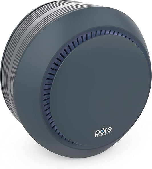 Pure Enrichment PureZone Halo Medium Room Air Purifier, 2 Stage Filtration, Purifies Air of Smoke, Pollen, Dust, and Pet Hair - Easily Fits on Tables, Desks, and Nightstands (Graphite)