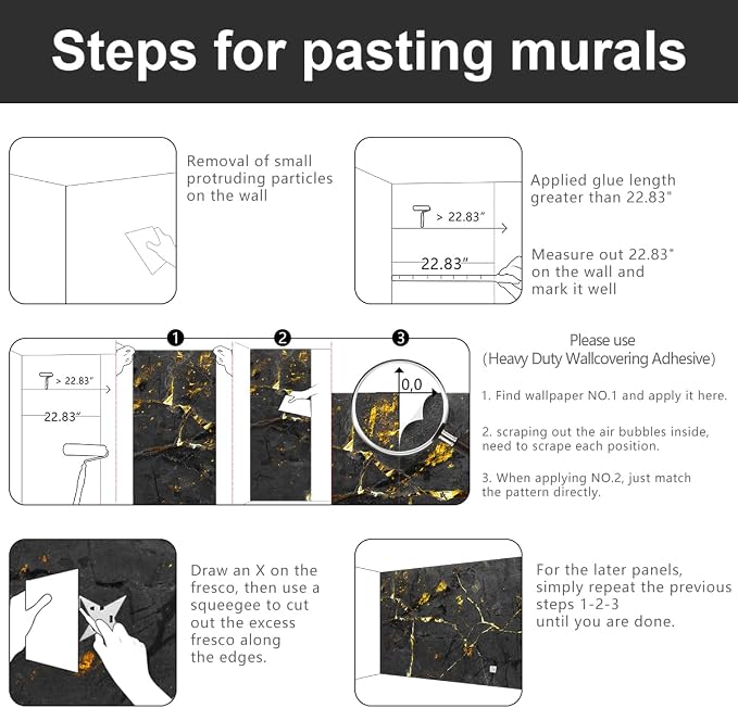 -Black and Gold Marbled Fabric Wallpaper Dark Abstraction Art Living Room