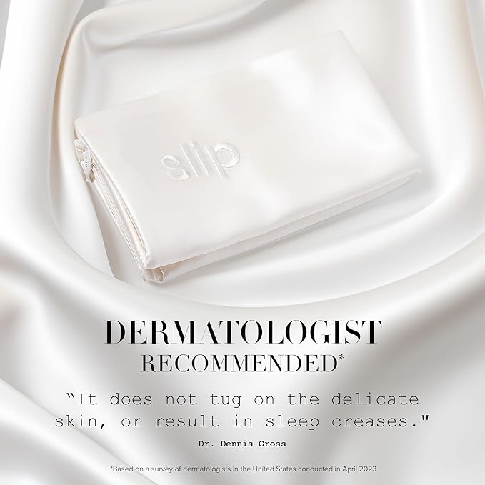 slip The Original Queen Pure Silk Pillow Case - 100% Pure 22 Momme Mulberry Silk - Queen Size Standard Pillow Case - Anti-Aging, Anti-BedHead, Anti-Sleep Crease, White (20" x 30")