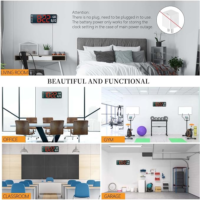 Digital Clock, Digital Wall Clock