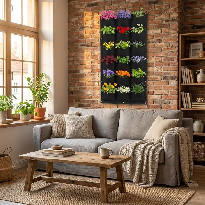 WFIST Vertical Hanging Planter Bag, Breathable Felt Wall Garden Planter