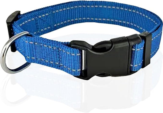 Adjustable Nylon Dog Collar, Reflective Collar 1 Inch 3/4 Inch 5/8 Inch Wide, for Large Medium Small Dogs