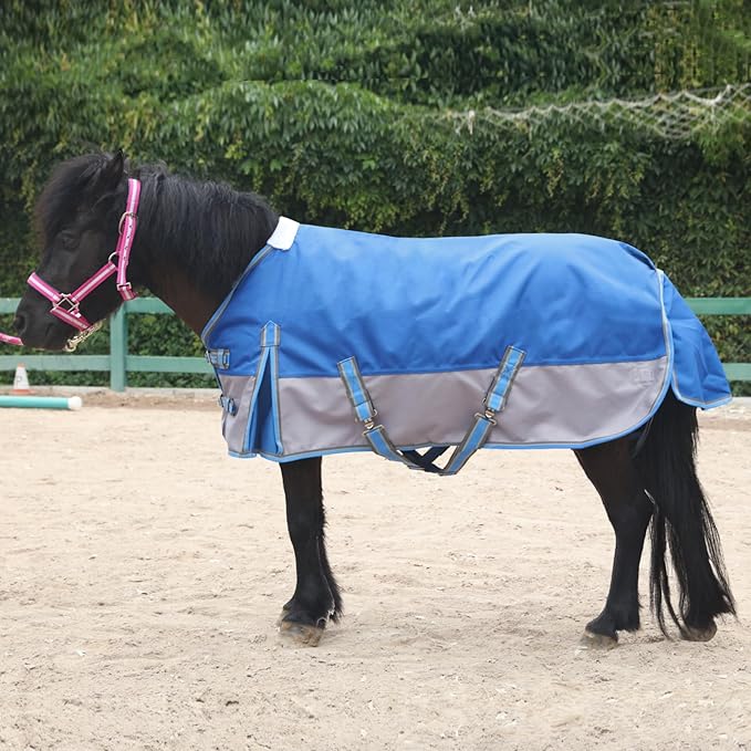 Mini Horse/Pony/Foal/Miniature Size 36"-51" Lightweight Waterproof & Breathable 1200 Denier Turnout Blanket with No Filling RoyalBlue 39"