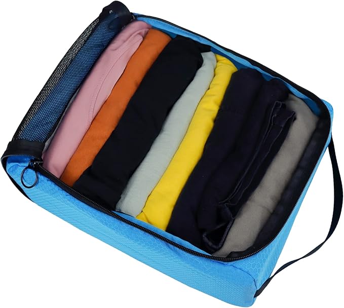 4-PACK Blue Organizer Cubes - Pack Luggage, Suitcase and Carry On Cubes
