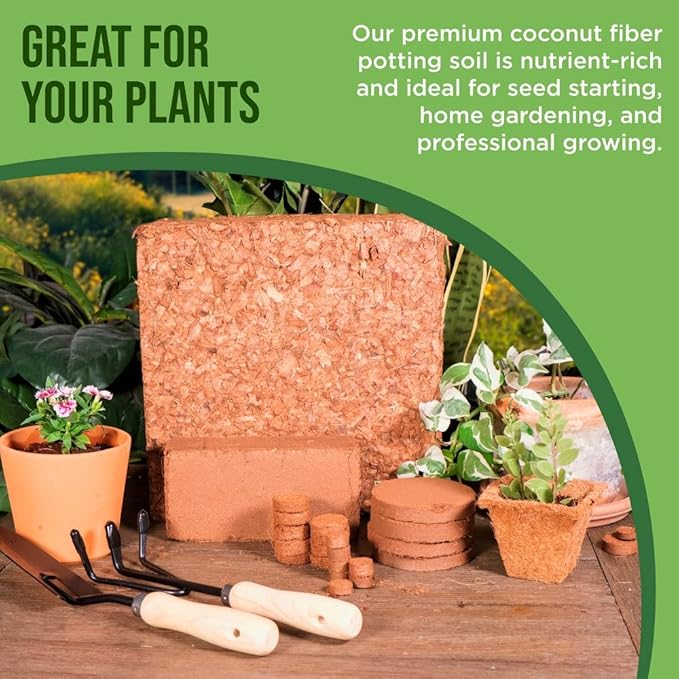 Potting Soil Mix 50 Liter Bag Envelor Indoor Plants Soil for Outdoor Plants 1.75 Cubic Feet Potting Mix Hydrated Coco Coir Perlite Mix Buffered Ready to Use Natural Plant Top Soil