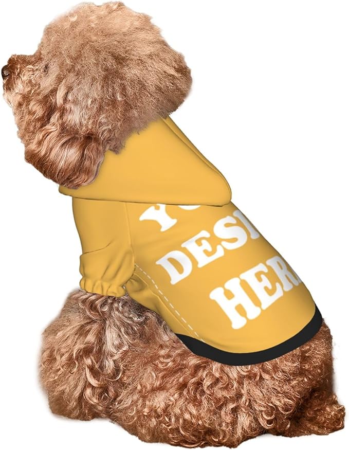 Dog Costume, Custom Dog Hoodie, Dog Name Costume Holiday Pet Pajamas Outfit, Personalized Pet Coat Costumes for Small Medium Large Dogs and Cats for Winter, Gold, XL