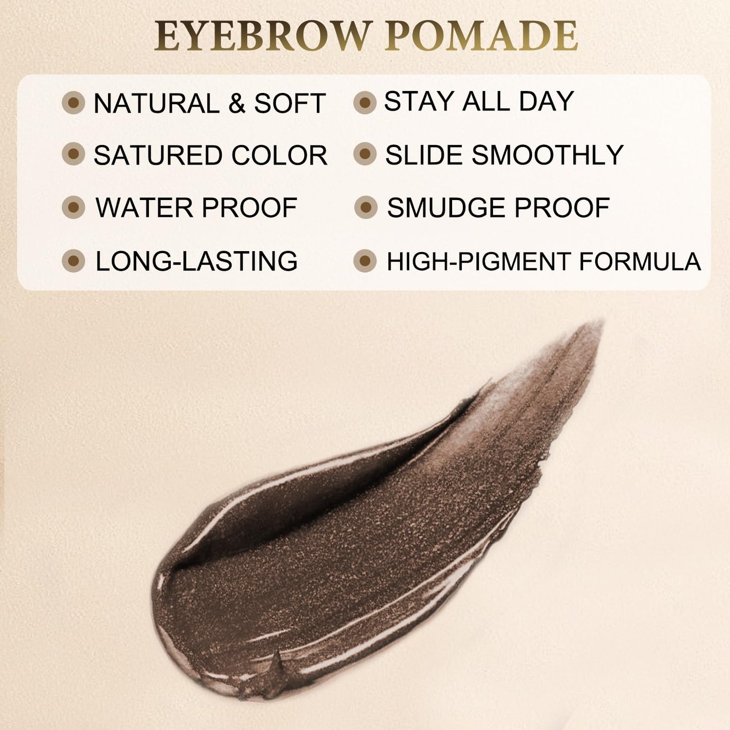 LAVONE Eyebrow Stamp Pencil Kit for Eyebrows Makeup, with Waterproof Eyebrow Pencil, Eyeliner, Eyebrow Pomade, and Dual-ended Eyebrow Brush - Dark Brunette