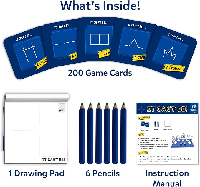 Skillmatics Card & Board Game – It Can't Be, Hilarious Drawing Game | Fast-paced Fun for Families, Parties, Game Nights, Race to Doodle, Gift for Kids, Teens, Adults Ages 7, 8, 9, 10 & Up