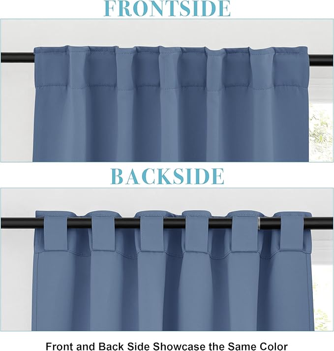 RYB HOME Small Window Curtains Blackout, Privacy Thermal Insulating Drapes