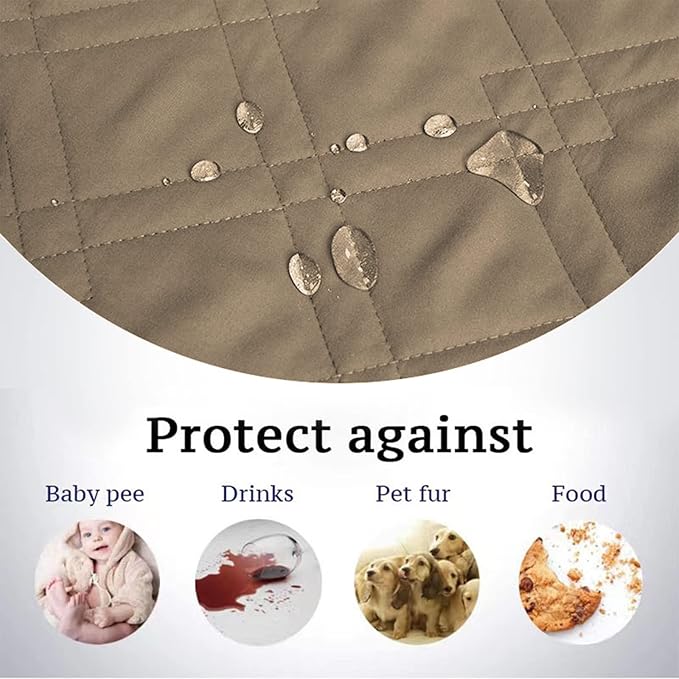 Waterproof Dog Bed Covers for Couch Protection, Water-Resistant Soft Dog Pet Blanket Anti-Slip Dog Blanket for Bed, for Furniture Bed Couch Sofa (Taupe,82x82inch)