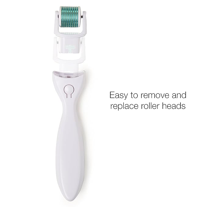 Derma Roller Microneedle Kit [DERMAROLL LITE 0.25mm by Prosper Beauty] Face Roller with Replaceable Head Exfoliation Microdermabrasion Micro Derma Skin Care Tool Dermaplaning Microneedling