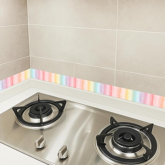 HOMETITUTE Wallpaper Border Peel and Stick Wall Border Rainbow Stripe