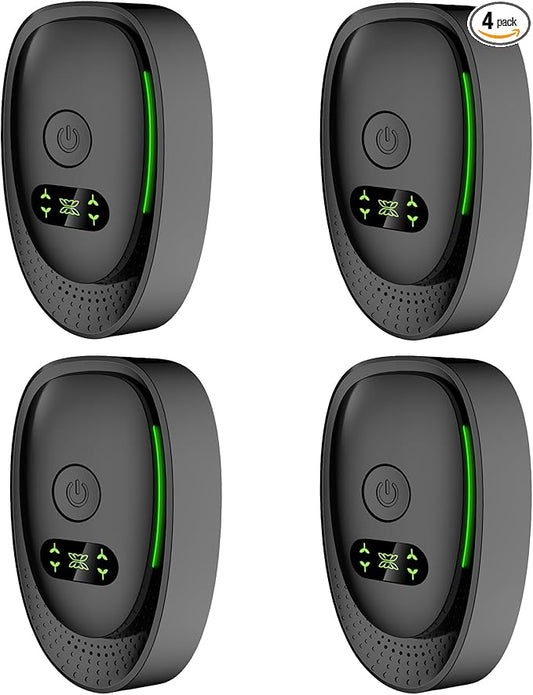 Plug-In Air Purifier 4 Pack ，Negative Air Ionizer for Home, Air Freshener Odor Reducer for Home from Pets Smoke Smell Kitchen Odor Black