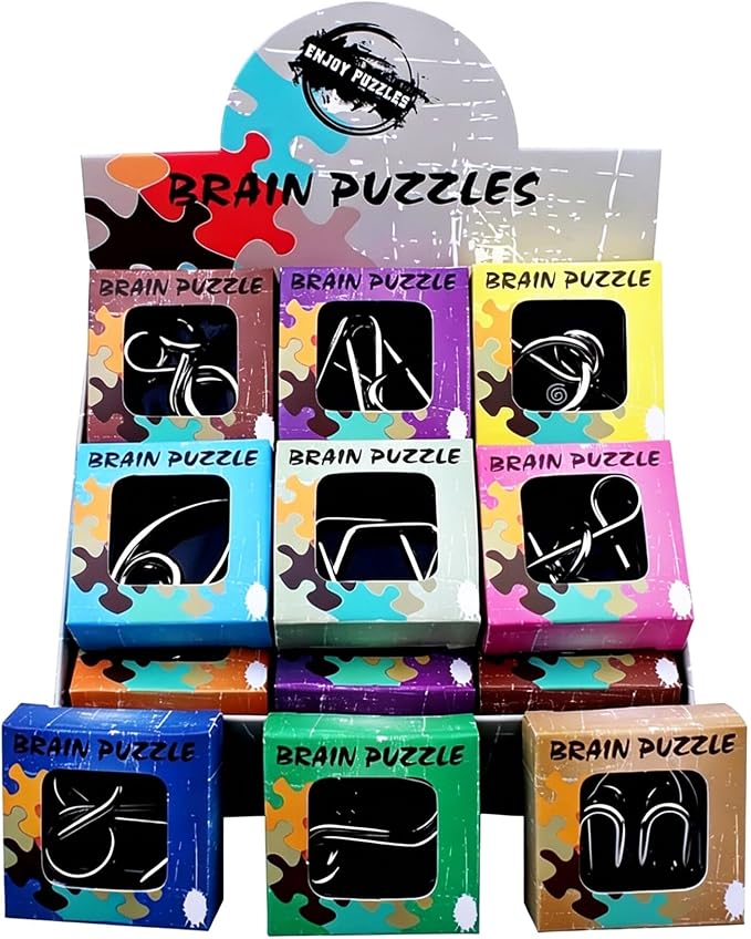 AHYUAN 24 Pack Metal Puzzles Brain Teaser IQ Wire Metal Puzzles for Adults Kids Teenagers Gifts Fidget Toys Educational Puzzle Games Toys Magic Trick Toy Party Favors for Kids Adults Challenge