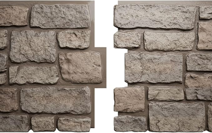 EverStone Cobblestone Faux Stone Panel, Shadow Moss Color