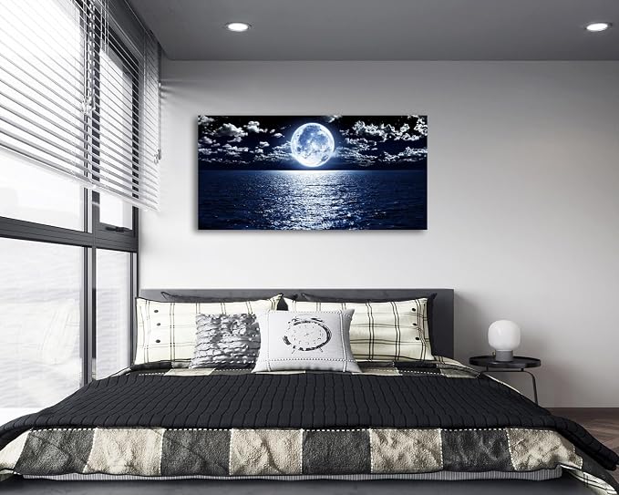 Cao Gen Decor Art S06975 Wall Art Canvas Prints Moon Sea Ocean Landscape 1
