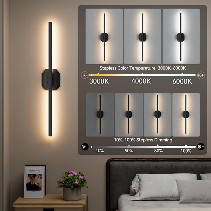 Wall Sconces Set of Two Battery Operated Wall Sconce, Wireless Wall Light USB