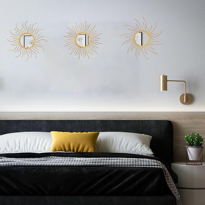 Mirror Decor Sunburst Mirrors Metal Sun Mirror Wall Decor Wall Mirror Home