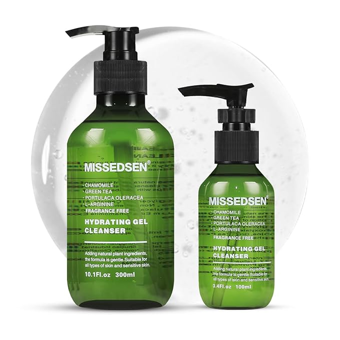 Hydrating Gel Facial Cleanser, 10.1 oz & 3.4 oz Travel Size, Fragrance Free, For Normal to Dry & Sensitive Skin (2, 13.5Fl oz)
