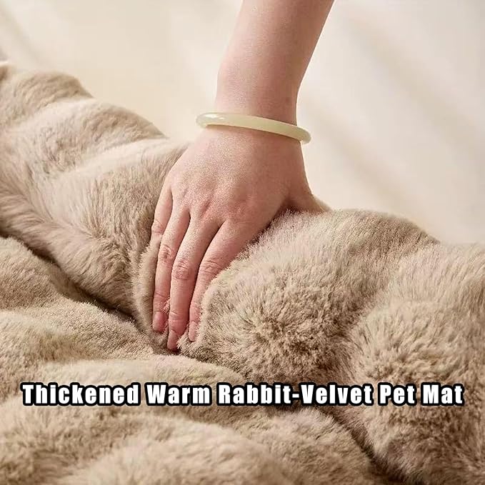 Dream Cloud Pet Sofa Bed, Dream Cloud Pet Sofa Bed Cover, Cozy Rabbit-Velvet Non-Slip Washable Fluffy Plush Pet Mat for Furniture Protection, Soft Couch Bed for Dogs & Cats (Gray, 80X80 CM)