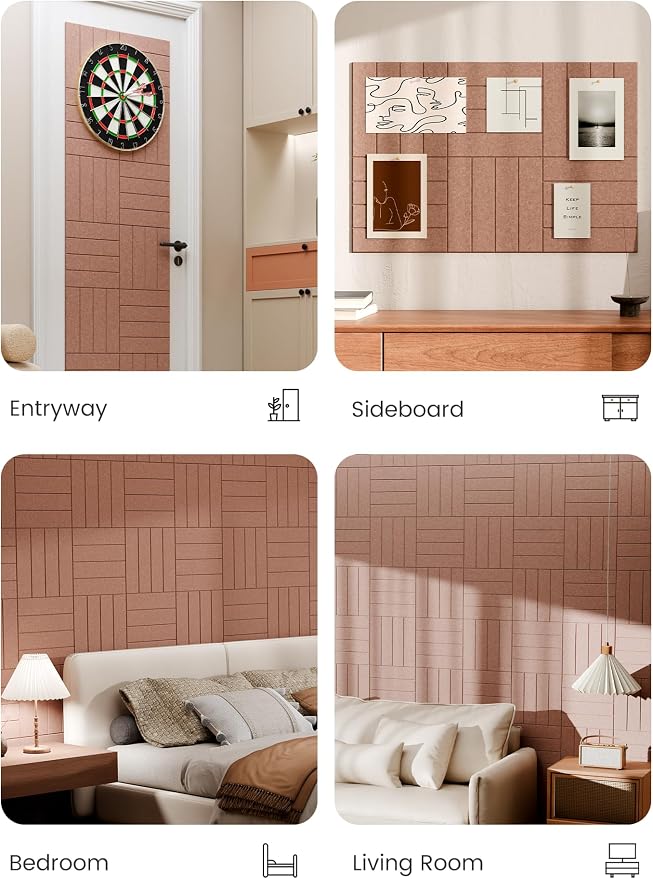 Bumusty Large Cork Board Alternative-36 x 24" Felt Bulletin Board Tiles