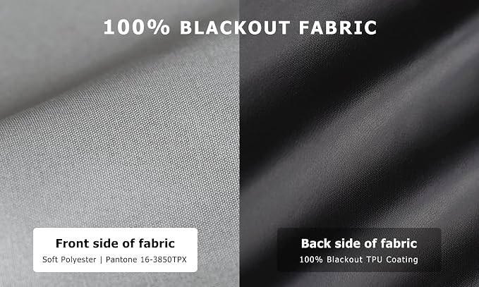 LazBlinds 100% Blackout Roller Shades, No Tools No Drill Cordless Blinds