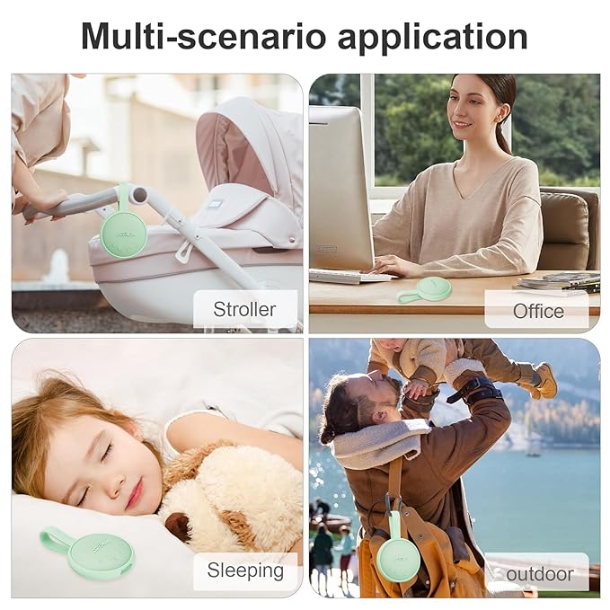 White Noise Sound Machine, Portable Sound Machine for Sleeping Adults & Baby, with Bluetooth 5.1/24 Soothing Sounds/Battery Powered/3 Timer Memory Function for Office/Bedroom/Travel（Green）