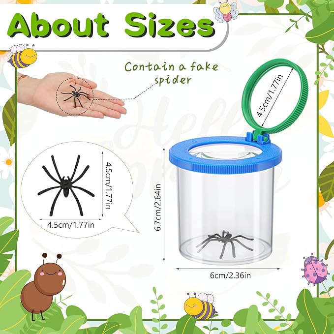 Coopay 3 Pcs Insect Bug Viewer for Kids - Bug Jars, Critter Insect Cage, Bug Container, Bug Catcher, Magnifying Insect Box for Children, Kids Science Nature Exploration Collecting Kit