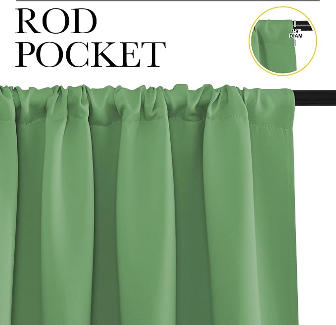 NICETOWN Blackout Curtains for Living Curtains, Froest Green, 2 Panels
