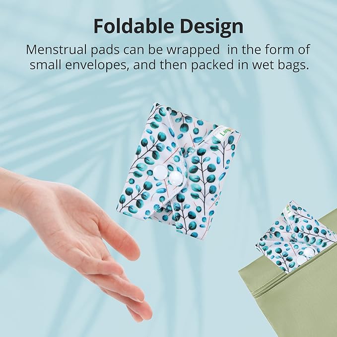 7pcs Set 1 pc Mini Wet Bag +6pcs Absorbent Reusable Sanitary Pads/Washable Cloth Menstrual Pads(Autumn,S)…