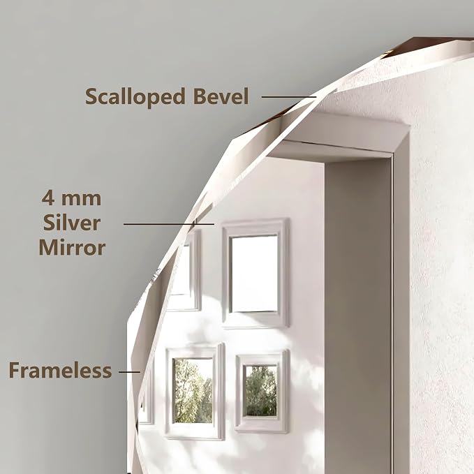 Bathroom Mirrors for Over Sink, Round Frameless Mirrors for Wall, 20x20 Inch