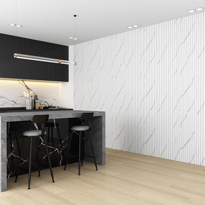 8-Pack WPC Wall Panels 118’’ x 6.3’’ 3D Slat Wall Panel Acoustic Wall Paneling