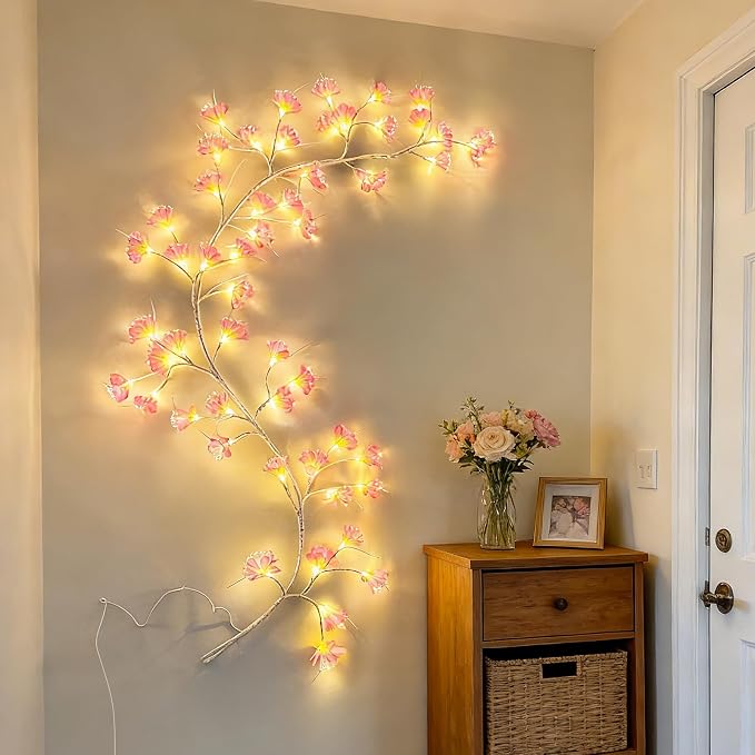 Cherry Blossom Tree Branch Lights: Cherry Blossom Willow Vine Garland