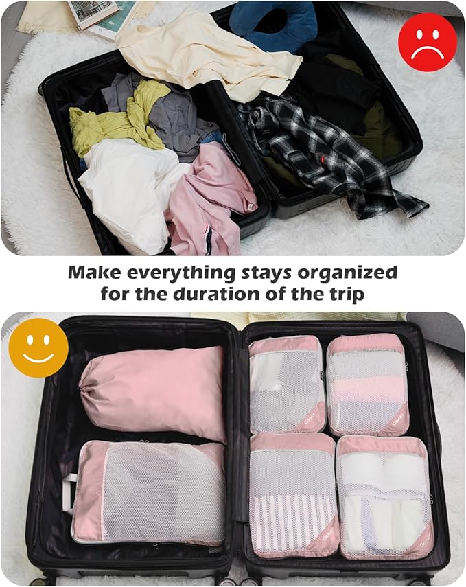 Compression Packing Cubes, Gonex Extensible Storage Mesh Bags Organizers
