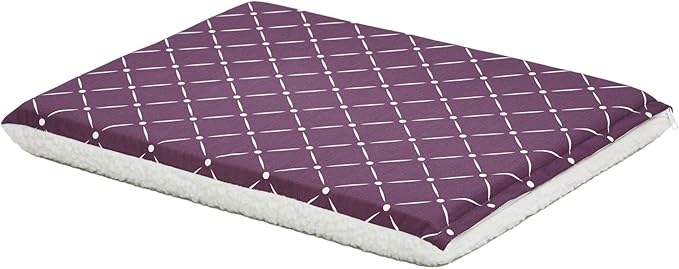 MidWest Homes for Pets Quiet Time Couture Paxton Dog Pad/Pet Bed Plum Fleece with Pillow Cover, Plum, 42"