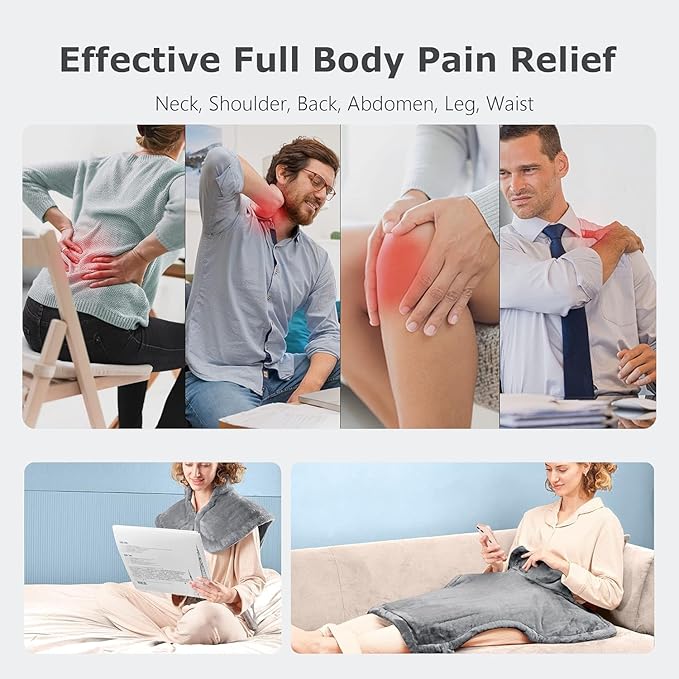 ALLJOY Heating Pad for Back Pain Relief, 24"x37" King Size Large Weighted Heating Pads for Neck and Shoulders, Electric Full Back Heat Pad, Mothers Day Gifts for Mom, Birthday Gifts for Women Men Dad