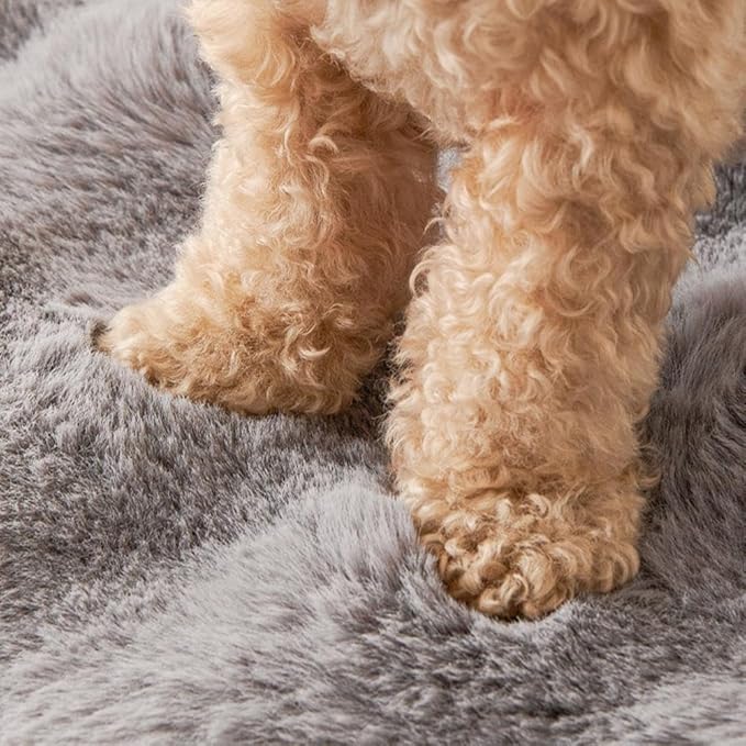 Waterproof Throw Blanket For Dogs & Indoor Cats,Dog Pad Washable Removable Couch Cover,Plush Long Fur Mat with Non Slip Silicone Base,Furniture Protector Gift for New Pet Parents,29.5"x29.5" (coffee)