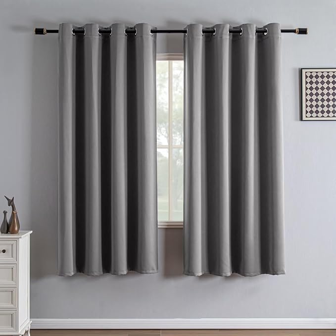 IGEMAEVE Blackout Curtains 72 Inch Length 2 Panels Set, Grommet Energy Saving