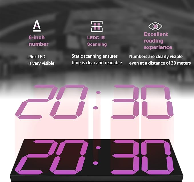 CHKOSDA LED Large Digital Wall Clock, Oversize Wall Clock