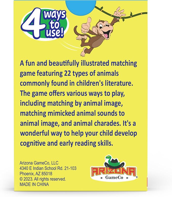Monkey Says Baa? – Animal Matching Game for Kids Ages 4 and Up | Fun Preschool Learning Activities with Mimicked Animal Sounds & Charades for Sensory Play – Birthday Gift for Boys & Girls (Pack of 2)